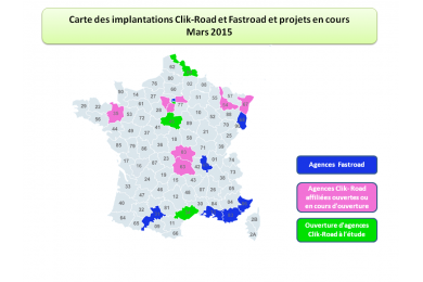 Le point sur les créations d\'agences Clik-Road à mi mars 2015